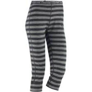 KARI TRAA Gray Charcoal Stripe Ulla Merino Wool Baselayer Crops Capri Length